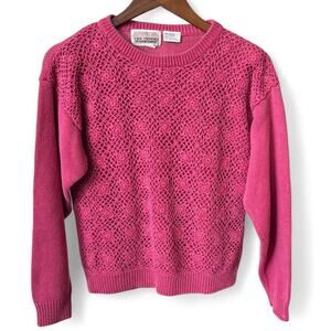 Vintage The Import Workshop Raspberry Pink Knit Sweater – Size L